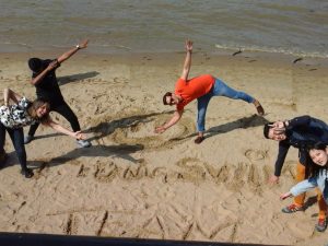 team on London's beach