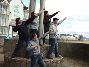 team at the Swansea seafront
